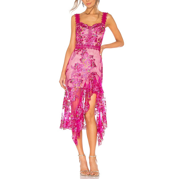 Bronx and Banco Dresses & Skirts - Bronx And Banco 'Eva' Pink Polyester Midi Dress Size S